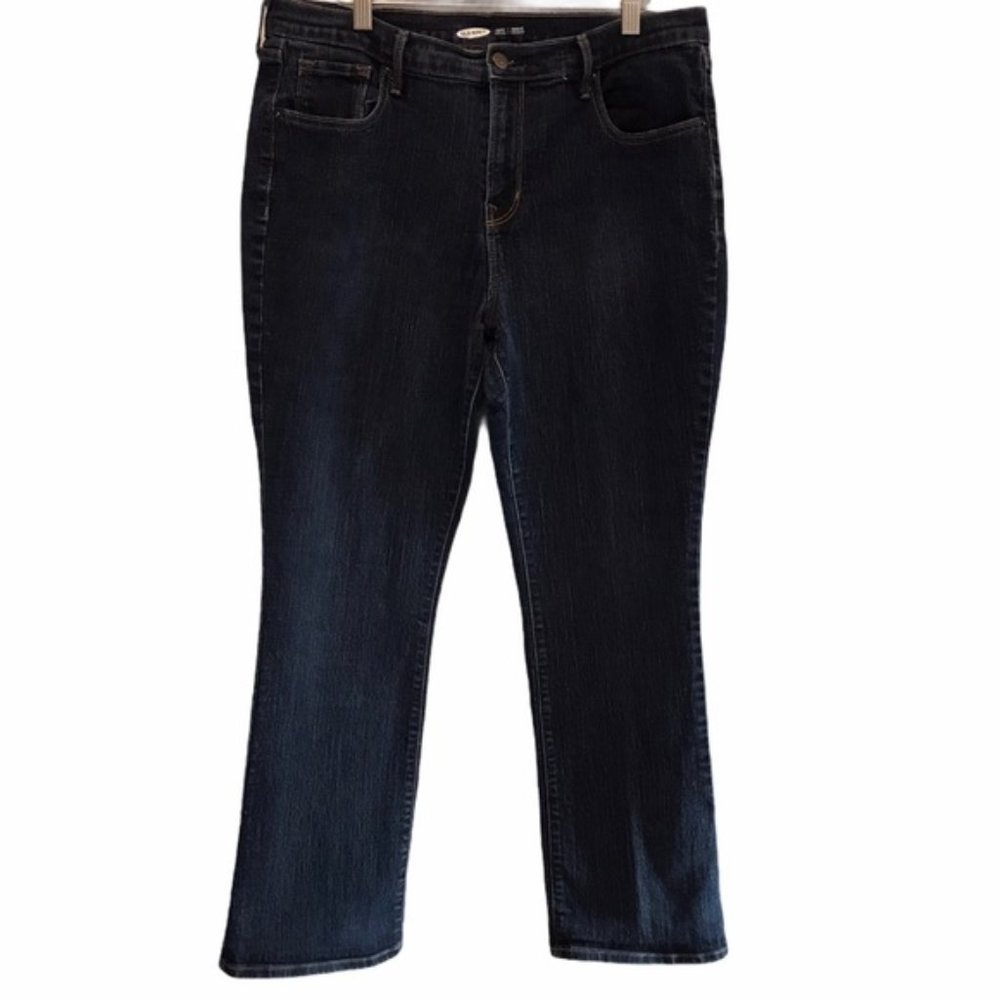 Old Navy women blue denim jeans Curvy, bootcut, high rise style Size 16